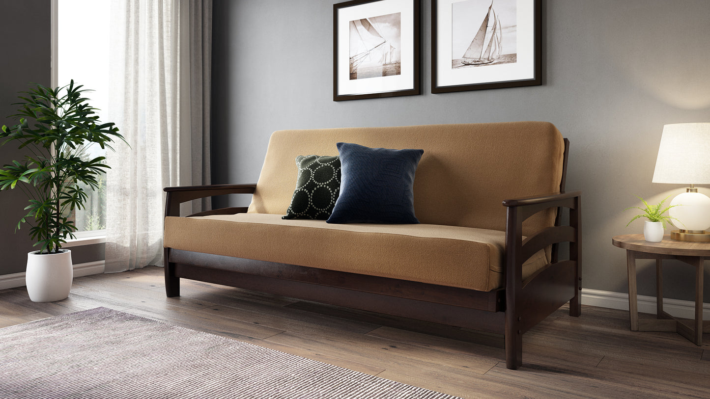 Galena Dark Cherry Full Wall Hugger Futon Frame from Strata Furniture