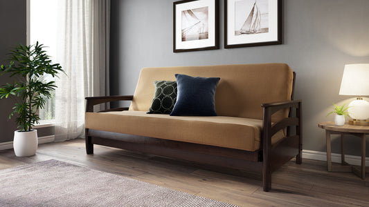 Galena Dark Cherry Full Wall Hugger Futon Frame from Strata Furniture