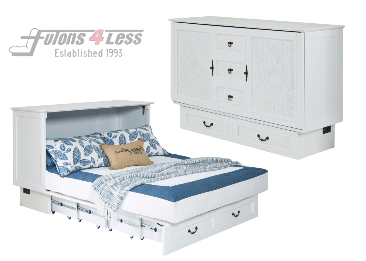 Arason Creden-ZzZ Kingston White Queen Murphy Cabinet Bed In A Box