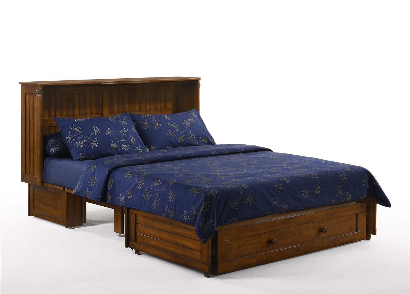 Night & Day Daisy Black Walnut Queen Murphy Cabinet Bed In A Box