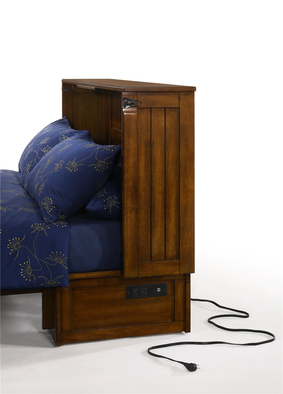 Night & Day Daisy Black Walnut Queen Murphy Cabinet Bed In A Box