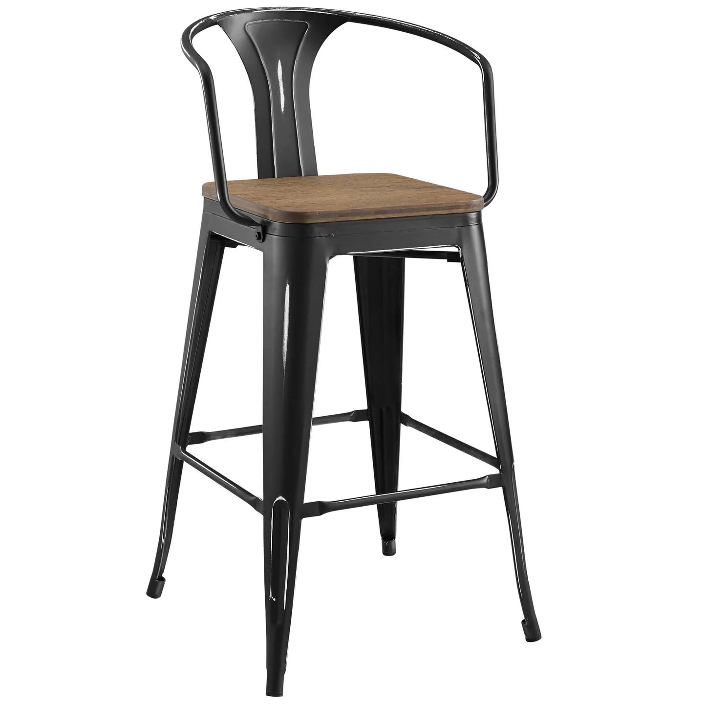 Promenade Bar Stool Set of 4 Black by Modway
