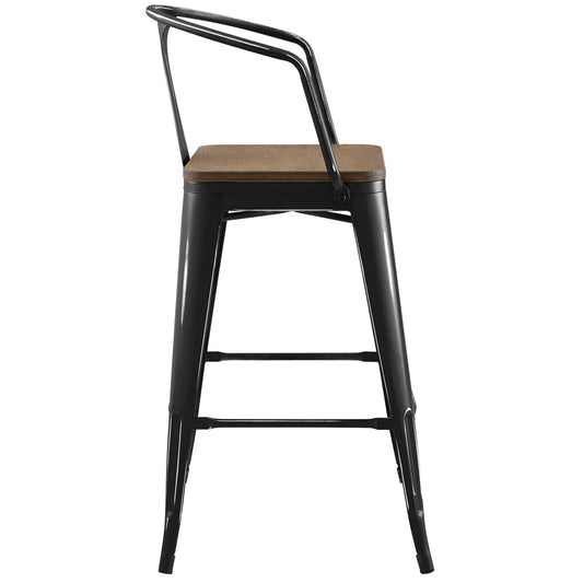 Promenade Bar Stool Set of 4 Black by Modway