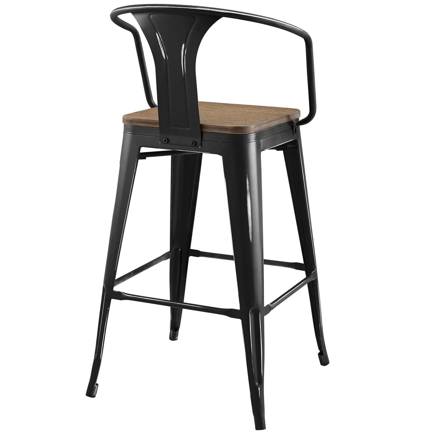 Promenade Bar Stool Set of 4 Black by Modway