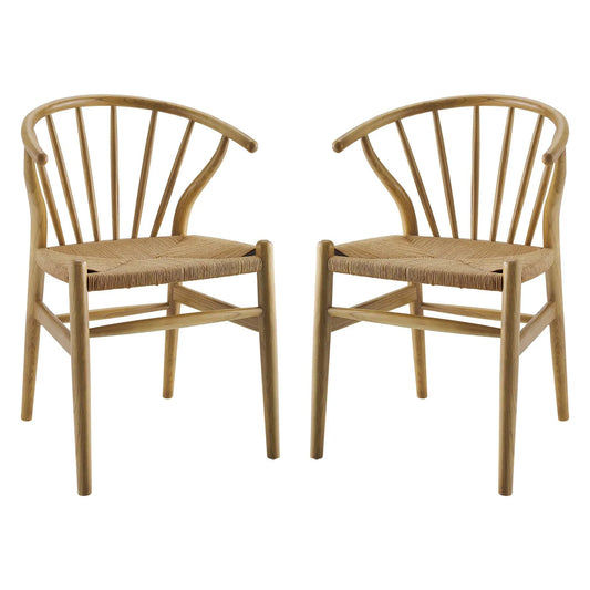 Flourish Spindle Wood Dining Side Chair Set of 2 by Modway