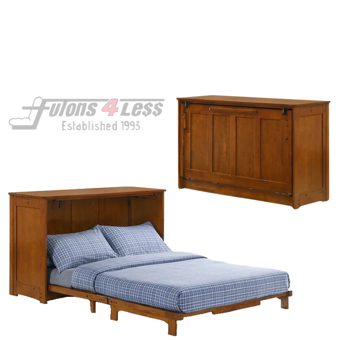 Night and Day Orion Cherry Full Murphy Cabinet Bed In A Box