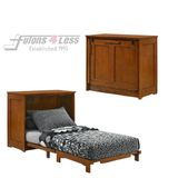 Night and Day Orion Cherry Twin Murphy Cabinet Bed In A Box