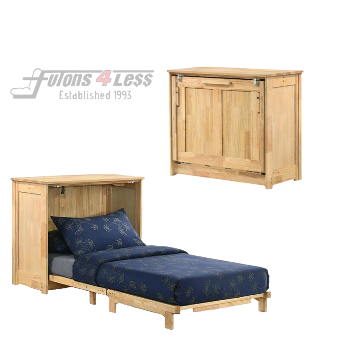 Night and Day Orion Natural Twin Murphy Cabinet Bed In A Box