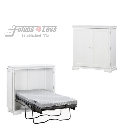 Night & Day San Sebastian Cabinet Murphy Bed In Box Twin White with Sealy Gel Memory Foam Mattress
