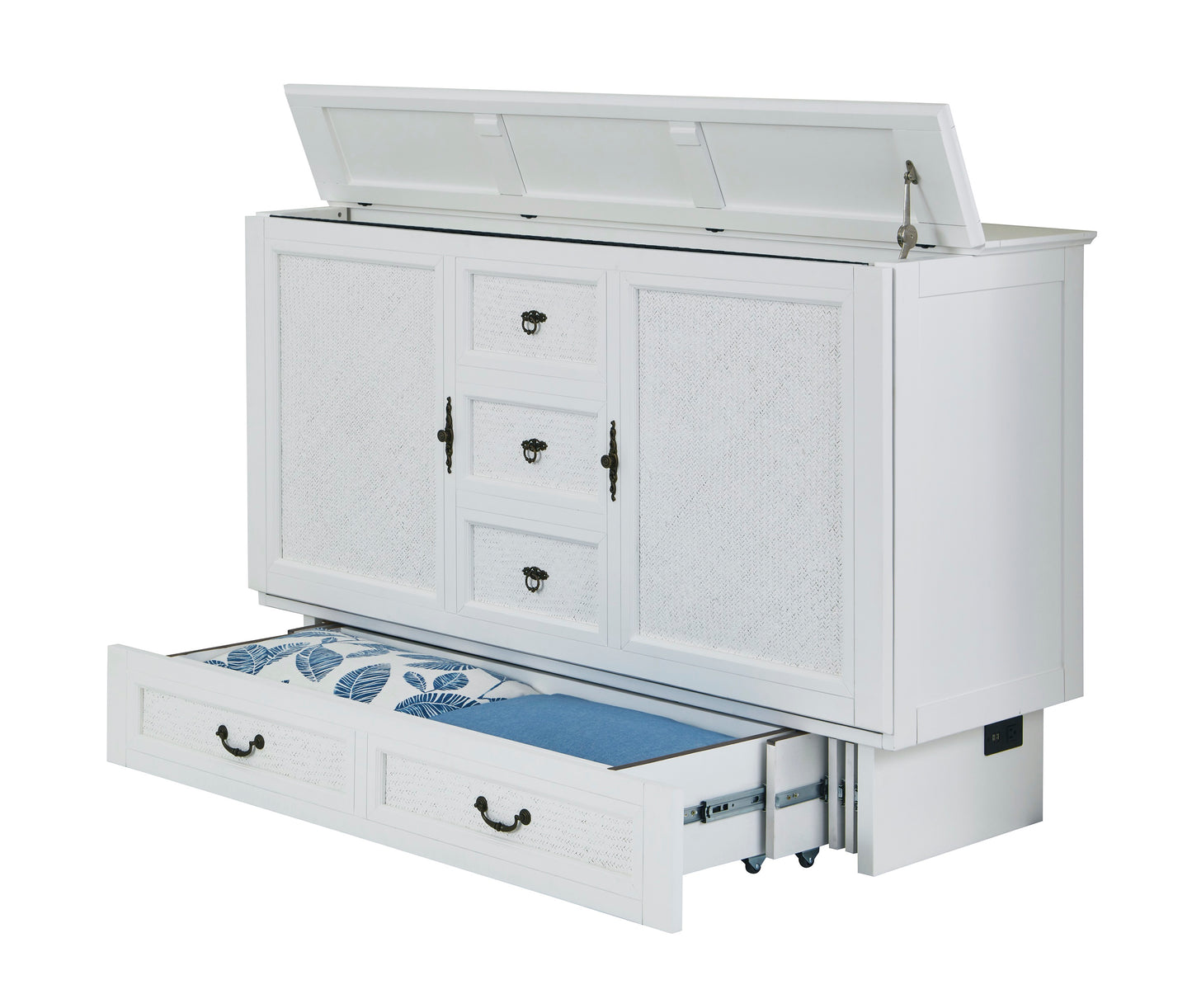 Arason Creden-ZzZ Kingston White Queen Murphy Cabinet Bed In A Box