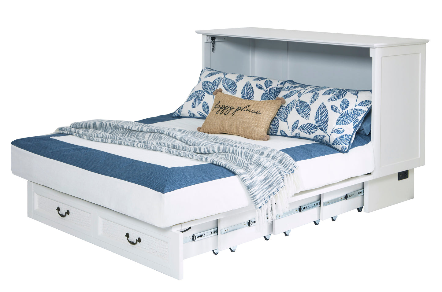 Arason Creden-ZzZ Kingston White Queen Murphy Cabinet Bed In A Box