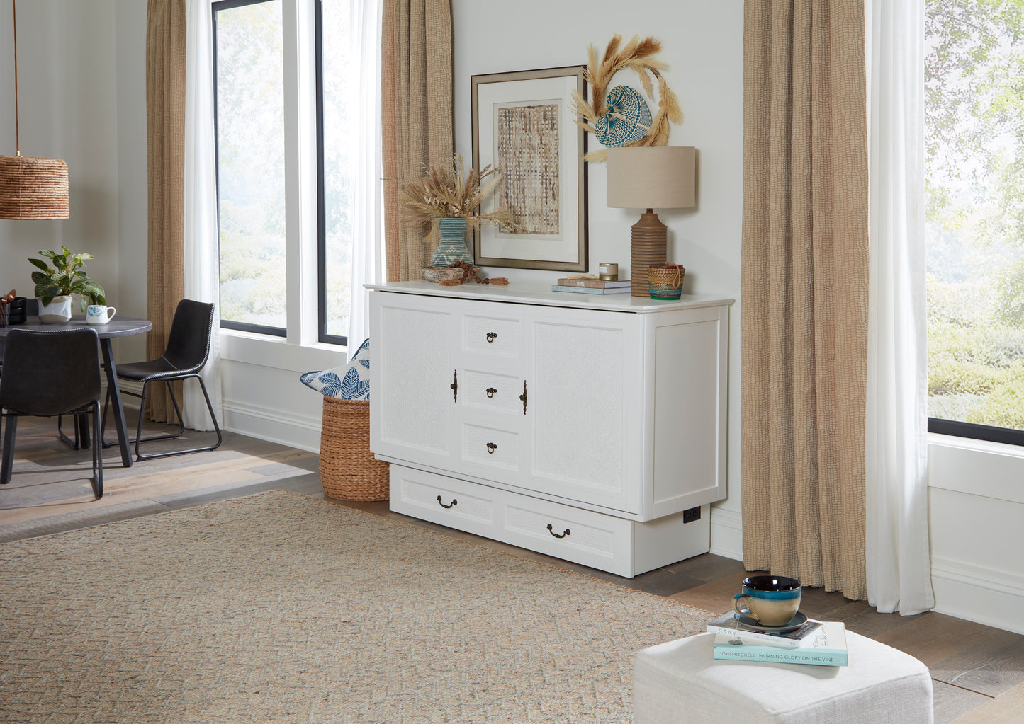 Arason Creden-ZzZ Kingston White Queen Murphy Cabinet Bed In A Box