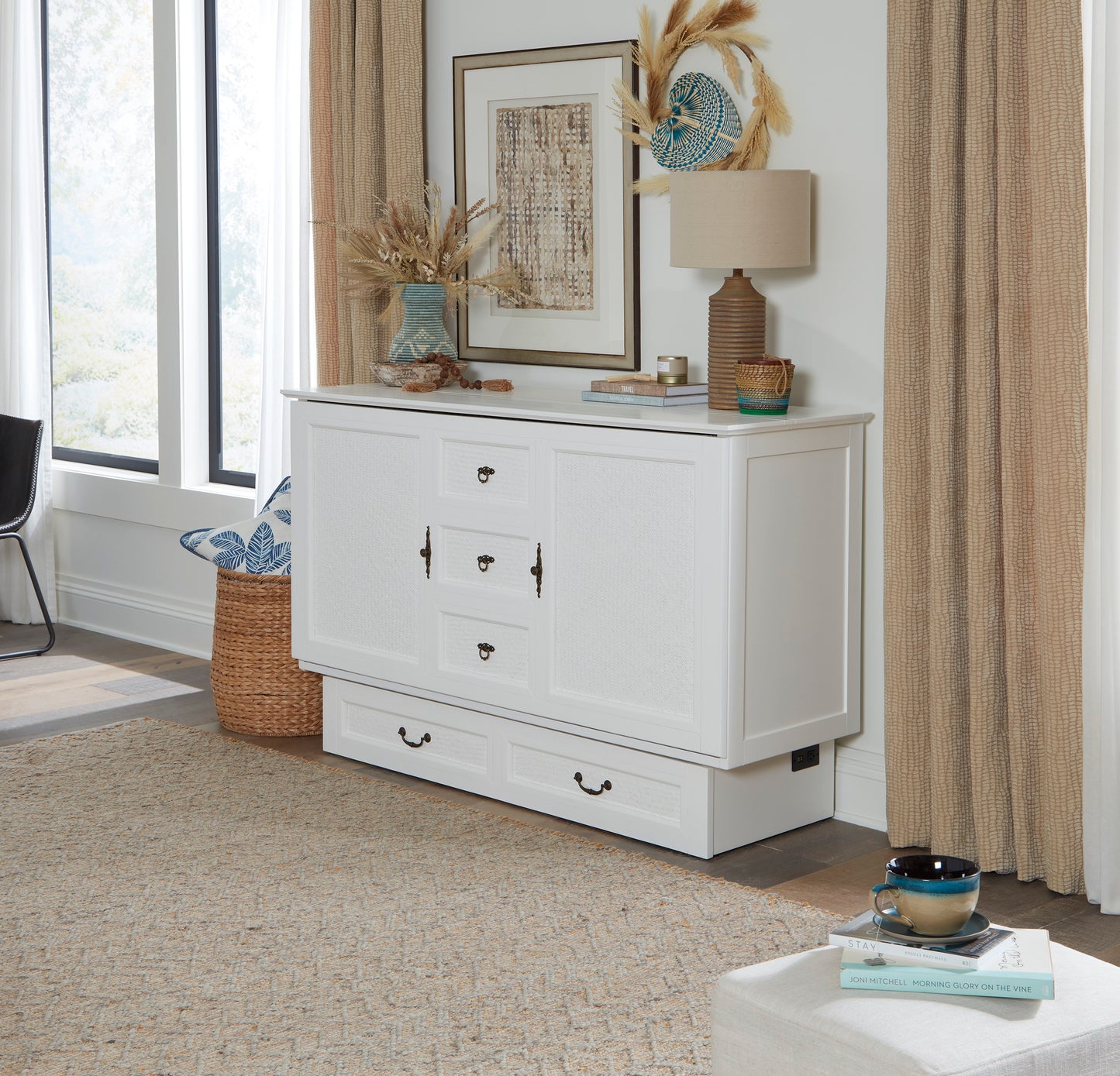 Arason Creden-ZzZ Kingston White Queen Murphy Cabinet Bed In A Box