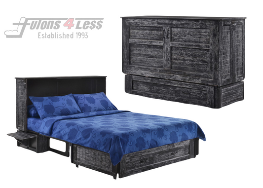 Night & Day Poppy Blizzard Queen Murphy Cabinet Bed In A Box