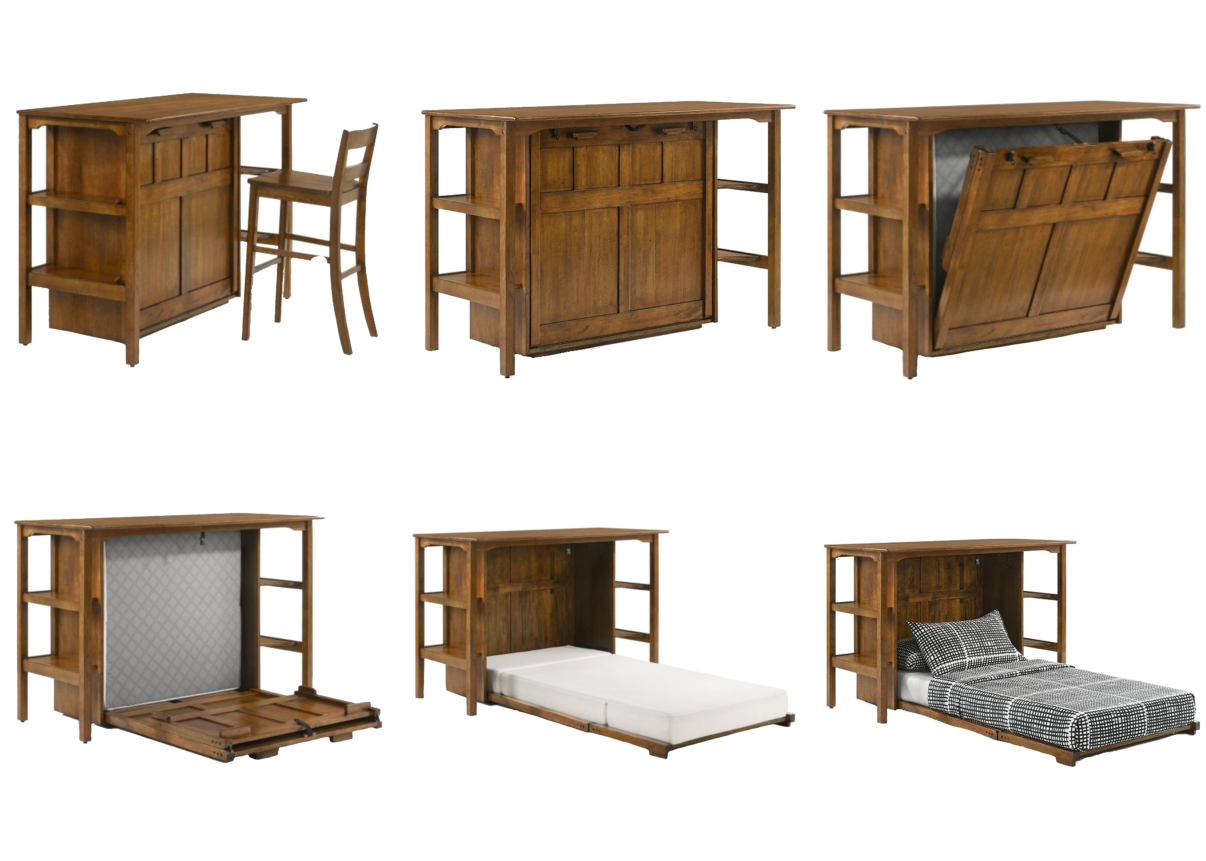 Night & Day Siesta Murphy Desk Bed in Black Walnut Finish