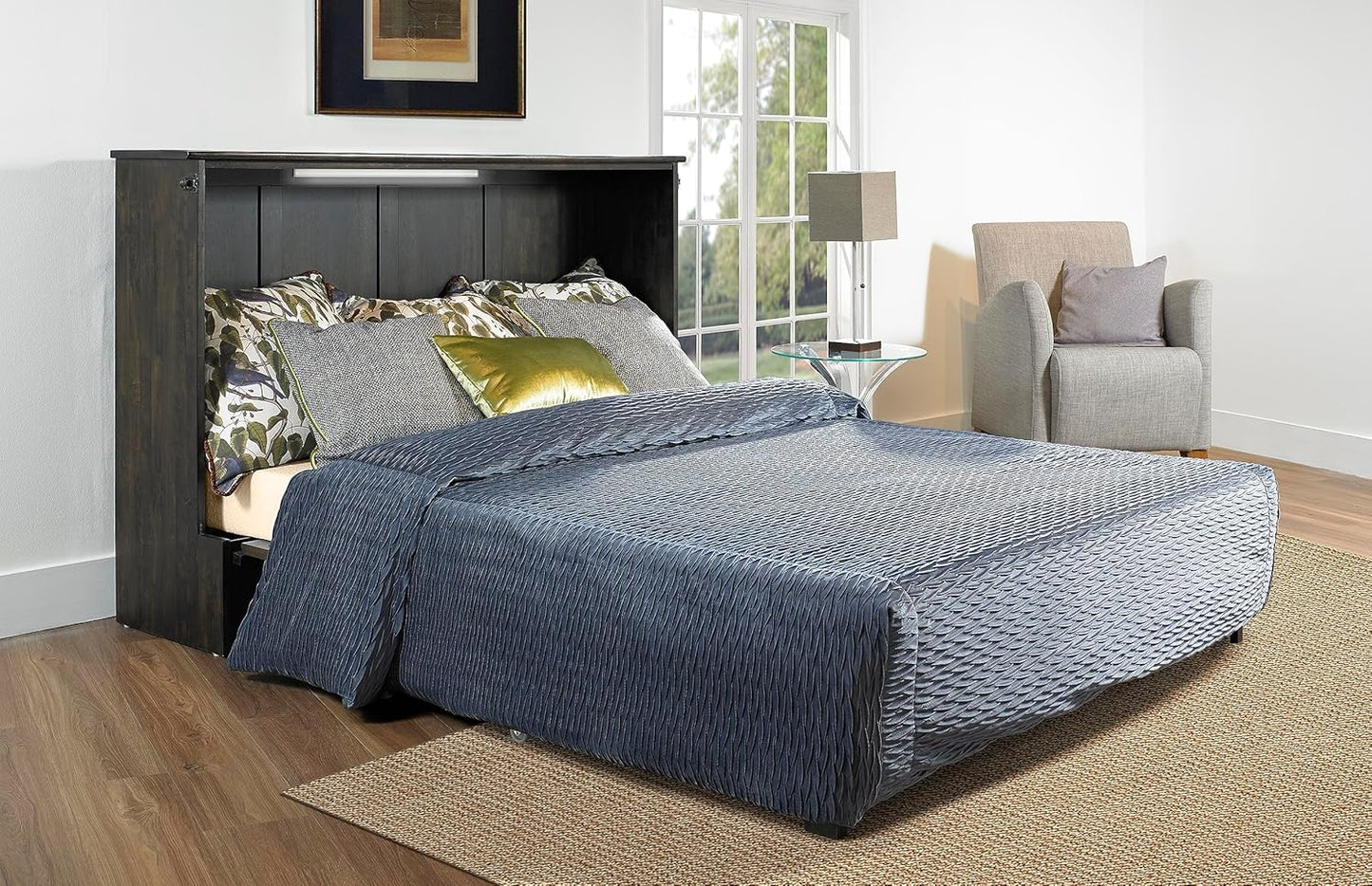 Express Queen Murphy Cabinet Bed With Mattress | Space-Saving | NO Assembly Required!