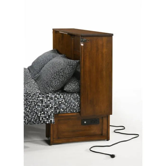 Night and Day Alpine Heritage Brown Queen Murphy Cabinet Bed In A Box