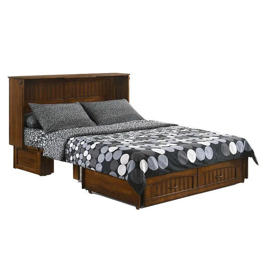 Night and Day Alpine Heritage Brown Queen Murphy Cabinet Bed In A Box