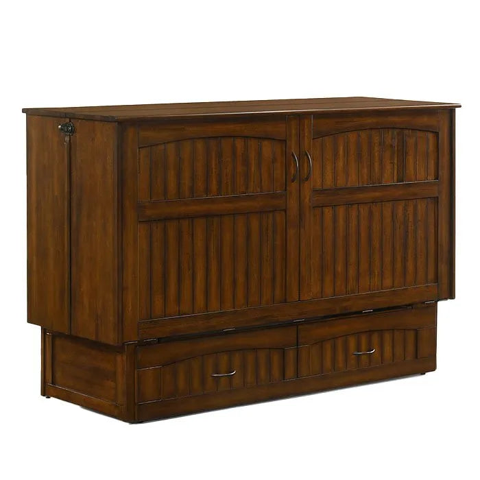 Night and Day Alpine Heritage Brown Queen Murphy Cabinet Bed In A Box