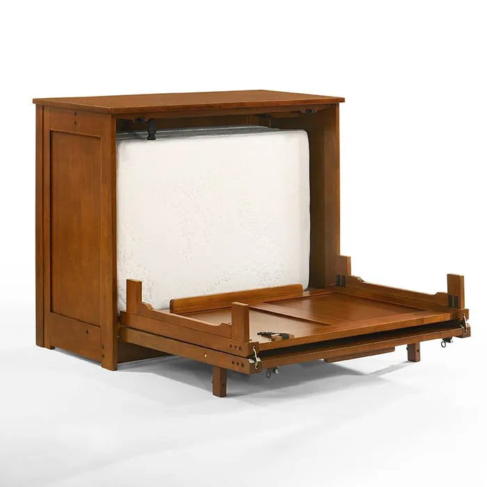 Night and Day Orion Cherry Twin Murphy Cabinet Bed In A Box