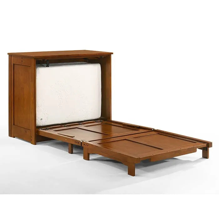 Night and Day Orion Cherry Twin Murphy Cabinet Bed In A Box