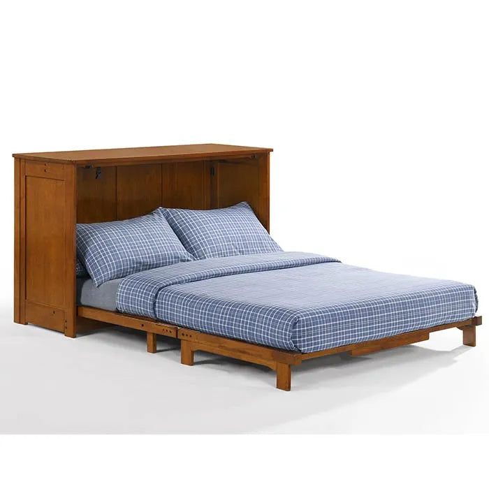 Night and Day Orion Cherry Full Murphy Cabinet Bed In A Box