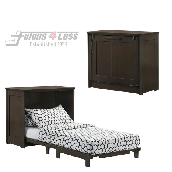 Night and Day Orion Dark Chocolate Twin Murphy Cabinet Bed In A Box