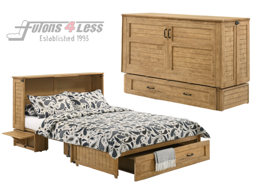 Night & Day Poppy Harvest Brown Queen Murphy Cabinet Bed In A Box