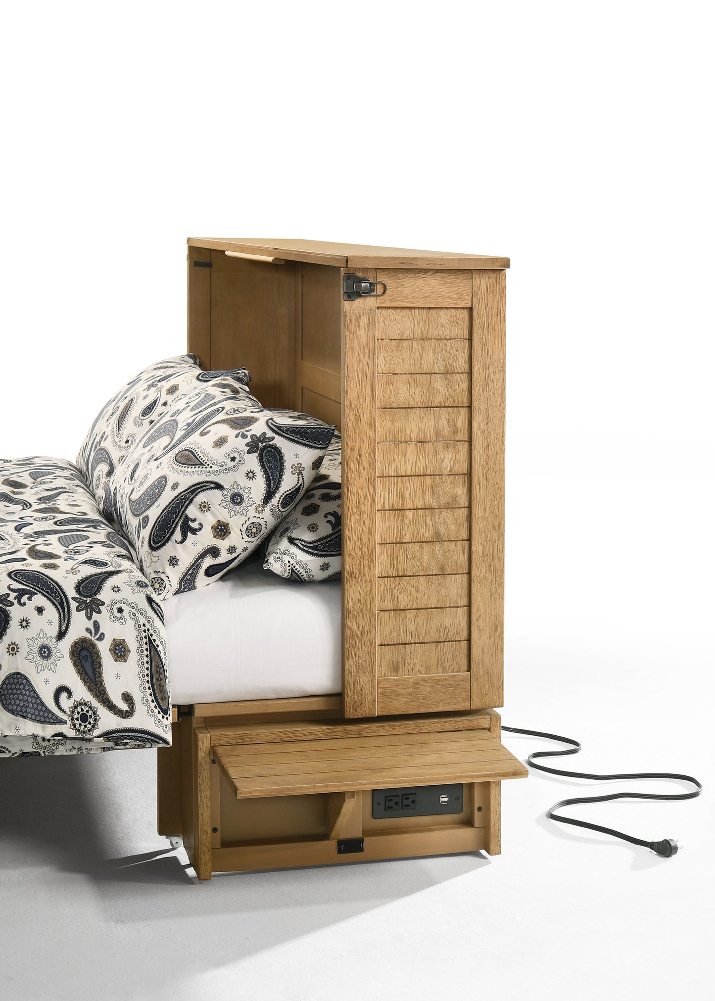 Night & Day Poppy Harvest Brown Queen Murphy Cabinet Bed In A Box