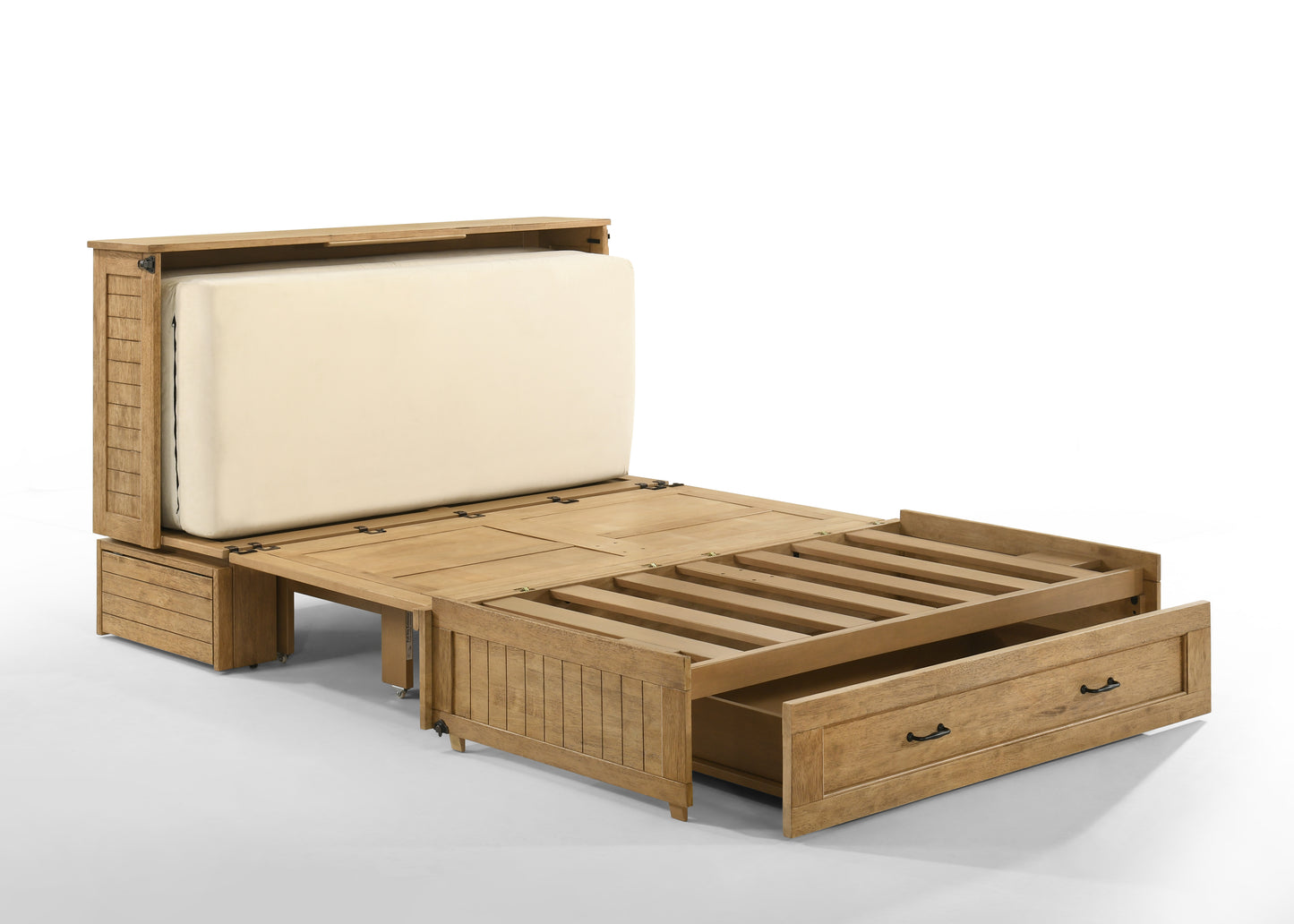 Night & Day Poppy Harvest Brown Queen Murphy Cabinet Bed In A Box