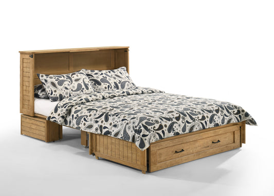 Night & Day Poppy Harvest Brown Queen Murphy Cabinet Bed In A Box