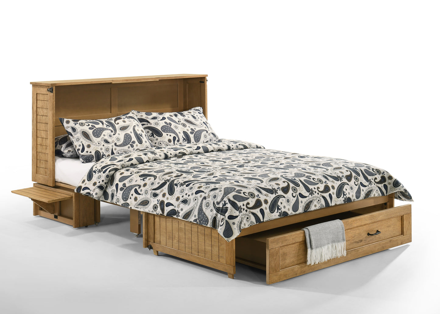 Night & Day Poppy Harvest Brown Queen Murphy Cabinet Bed In A Box