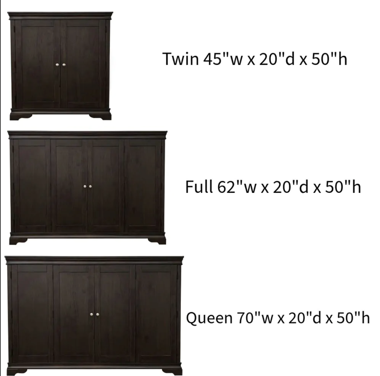 Night & Day San Sebastian Cabinet Murphy Bed In Box Queen Espresso with Sealy Gel Memory Foam Mattress