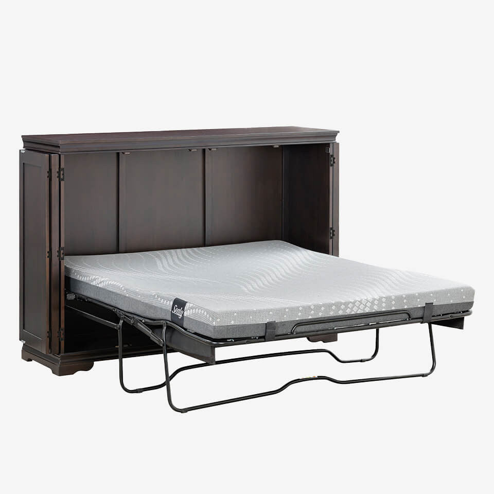 Night & Day San Sebastian Cabinet Murphy Bed In Box Queen Espresso with Sealy Gel Memory Foam Mattress