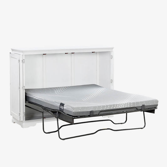 Night & Day San Sebastian Cabinet Murphy Bed In Box Full White with Sealy Gel Memory Foam Mattress