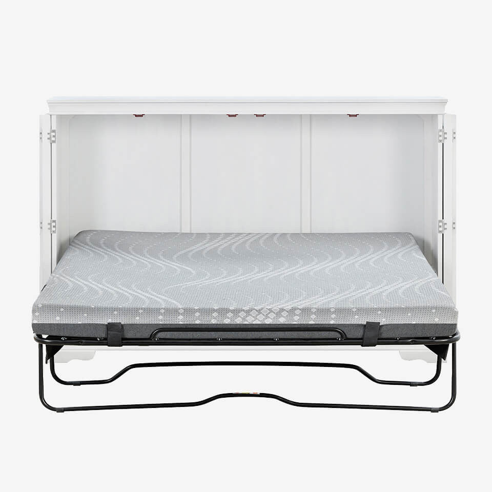 Night & Day San Sebastian Cabinet Murphy Bed In Box Full White with Sealy Gel Memory Foam Mattress