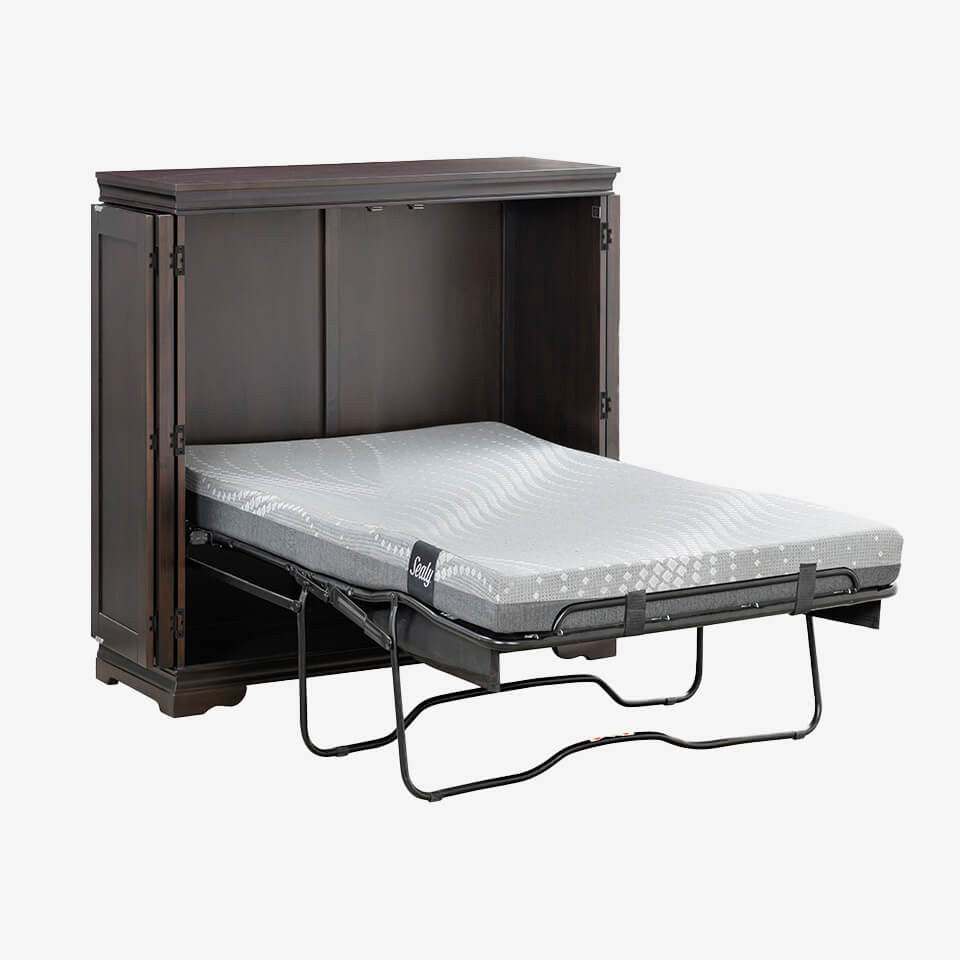 Night & Day San Sebastian Cabinet Murphy Bed In Box Twin Espresso with Sealy Gel Memory Foam Mattress