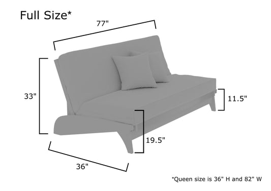 Dillon Natural Full Wall Hugger Futon Frame from Strata Furniture