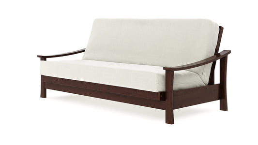 Pagoda Black Walnut Full Wall Hugger Futon Frame