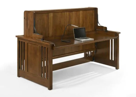 Night & Day Artisan Murphy Folding Desk Bed in Black Walnut Finish