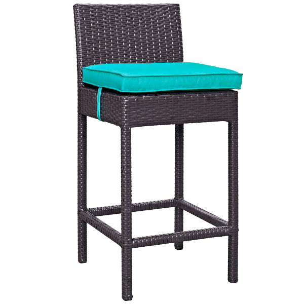 Convene Outdoor Patio Fabric Bar Stool in Espresso by Modway