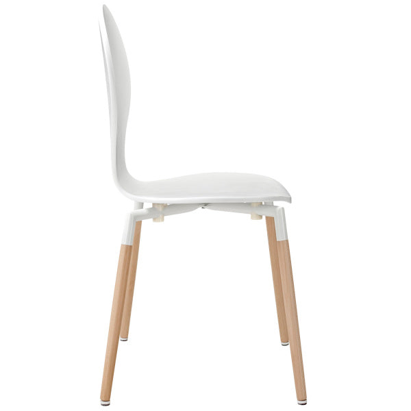 Path Dining Wood Side Chair White | Fiber by Modway