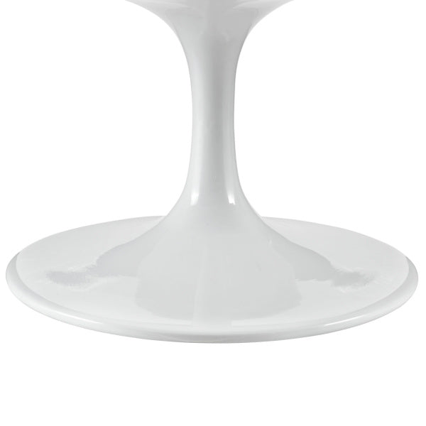 Lippa 42" Oval-Shaped Wood Top Coffee Table in White By Modway