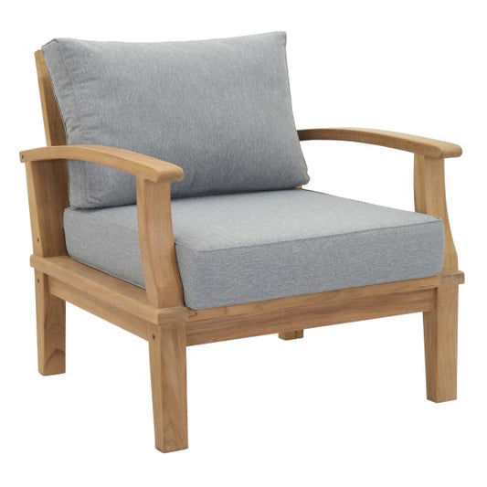 Marina Outdoor Patio Teak Armchair in Natural by Modway