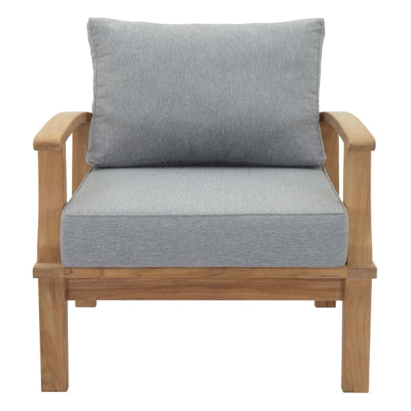 Marina Outdoor Patio Teak Armchair in Natural by Modway