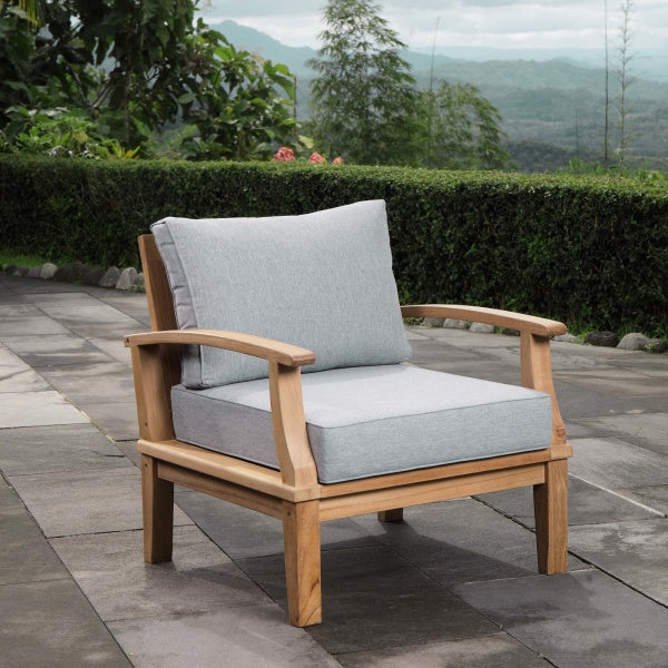 Marina Outdoor Patio Teak Armchair in Natural by Modway
