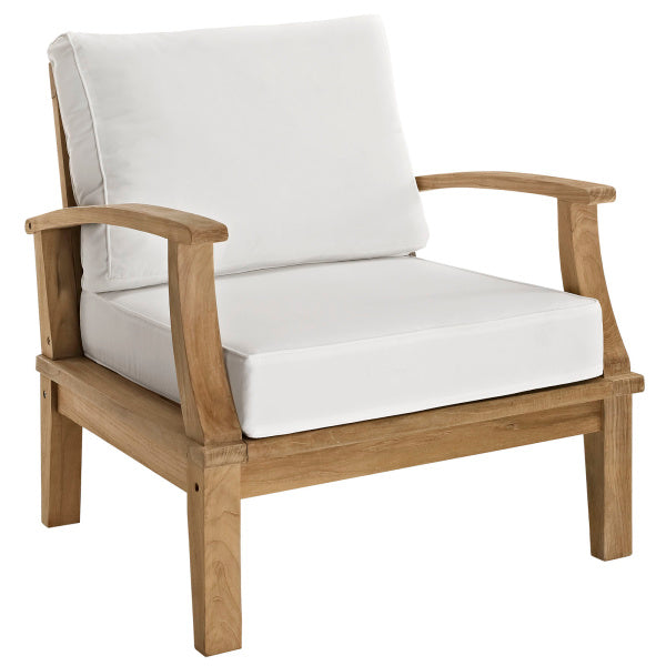 Marina Outdoor Patio Teak Armchair in Natural by Modway