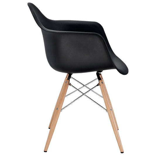Pyramid Dining Armchair Set of 4 Black by Modway