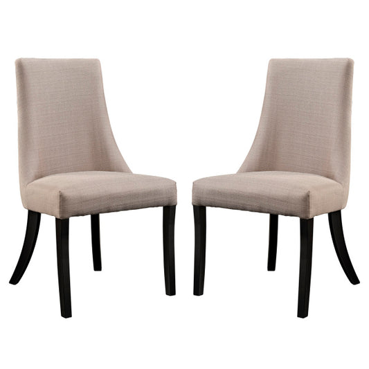 Reverie Dining Side Chair Set of 2 Beige by Modway