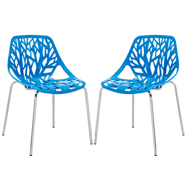 Stencil Dining Side Chair Set of 2 Blue by Modway